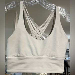 Lululemon longline sports bra white 8